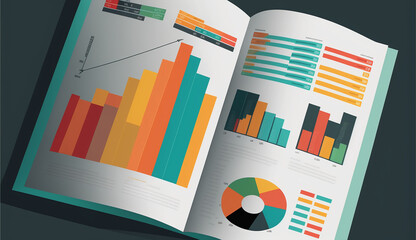 Business report. Graphs and charts. Business reports concept, Ai generated image