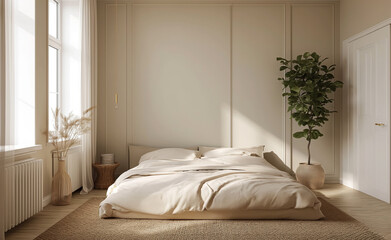 bedroom interior design Scandinavian Style Generative AI