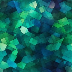 Obraz premium Intricate blue and green hexagon tessellation pattern for captivating symmetry and repetition