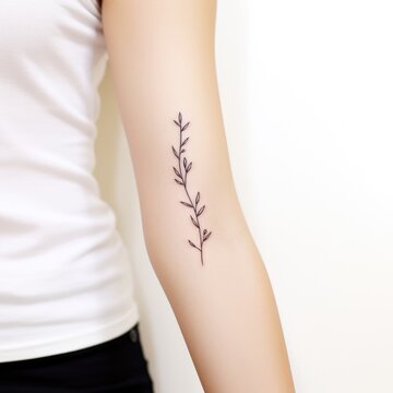 Rosemary Branch tattoo design. Generative AI