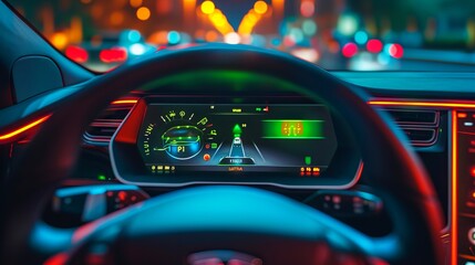 car dashboard in night