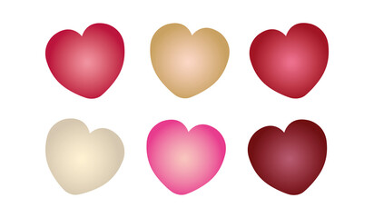 3d cartoon colorful heart shape toy collection, isolated on light pink background. Suitable for Valentine's Day and Mother's Day decoration.