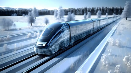 Obraz premium modern rail transport - train, transport, commuter, metro, transit, public, urban, transportation