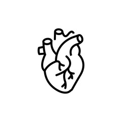 Human Heart Vector Line Icon Illustration.