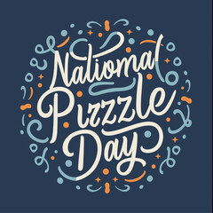 Fototapeta na wymiar national puzzle day typography , national puzzle day calligraphy , national puzzle day lettering ,national puzzle day