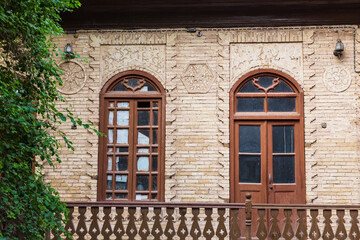 Windows and bricks of an old house in old Basra, Iraq. Details