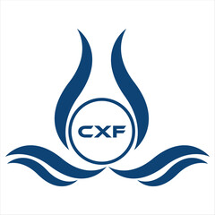 CXF letter water drop icon design with white background in illustrator, CXF Monogram logo design for entrepreneur and business.
