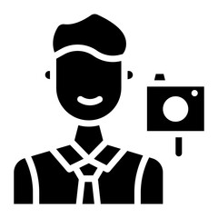 Male Vlogger icon vector image. Can be used for Video Blog.