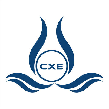 CXE letter water drop icon design with white background in illustrator, CXE Monogram logo design for entrepreneur and business.
