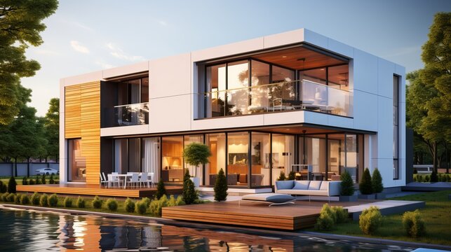 Modern modular private townhouses  contemporary architecture design for residential exteriors