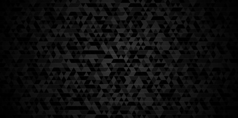 Abstract Black and gray square triangle tiles pattern mosaic background. Modern seamless geometric dark black pattern low polygon and lines Geometric print composed of triangles.