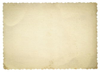 Retro photo paper texture isolate. Old antique sheet vignette  paper texture. Announcement board. Recycle vintage paper background. Aged and yellowed wallpaper.