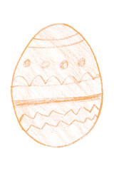 Drawing orange Easter eggs isolated on transparent background.