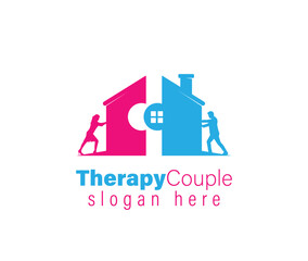 Home Therapy Couple Consultation logo illustration