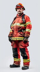 Portrait of fireman full body standing