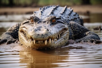 Obraz premium Nile Crocodile spotted on South African safari.