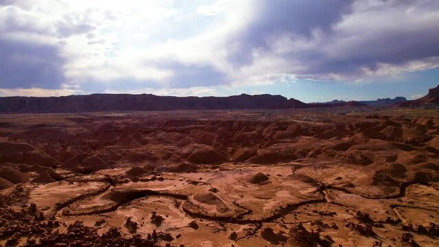 Desert Canyon Utah USA. Cinematic aerial view. Drone footage. Utah landscape from above. Traveling around USA. The most famous places of USA.
