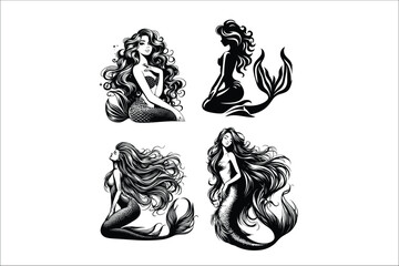 Ocean Sirens Bundle: Enchanting Mermaid Vector Pack