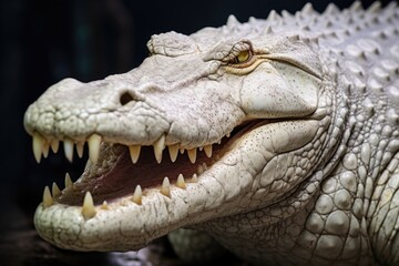 Albino saltwater crocodile: Striking lack of pigmentation.