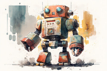 Fototapeta premium toy robot illustration