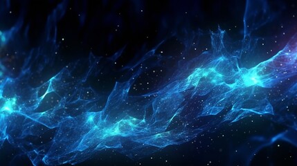 Dark blue and glow particle abstract background.Generative AI