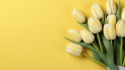Minimalistic colorful blurred spring background in yellow tones for product placement