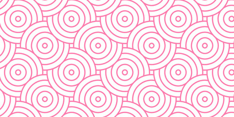 Fototapeta na wymiar Modern diamond geometric ocean spiral pattern and abstract circle wave lines. pink seamless tile stripe geomatics overlapping create retro square line backdrop pattern background. Overlapping Pattern.