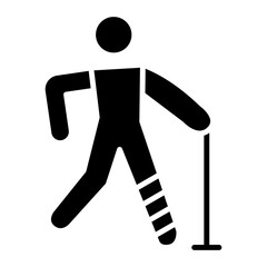 Broken Leg icon vector image. Can be used for Medicine.