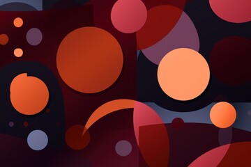 Colorful animated background, in the style of linear patterns and shapes, rounded shapes, dark cocoa and red, flat shapes