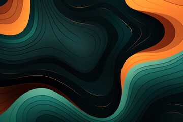 Colorful animated background, in the style of linear patterns and shapes, rounded shapes, dark onyx and jade, flat shapes