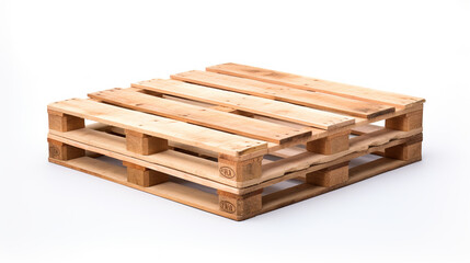 Wooden pallet isolated on white. AI Generative.