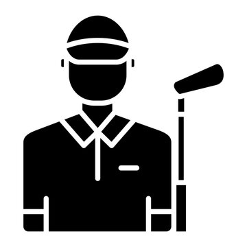 Golf Player icon vector image. Can be used for Physical Fitness.