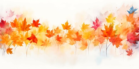 Naklejka na ściany i meble Collection of multicolored fallen autumn leaves isolated on white background