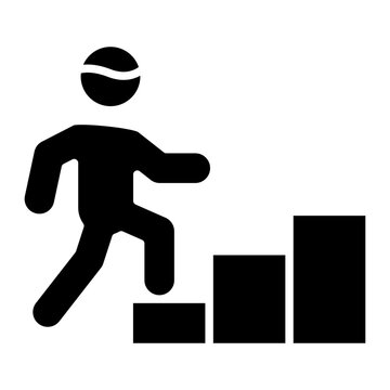 Person Climbing Stairs icon vector image. Can be used for Physical Fitness.