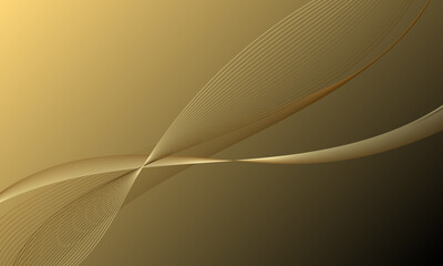 abstract gold soft lines wave curves on smooth gradient background