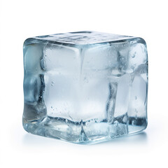 Obraz premium One crystal clear ice cube, AI Generative.