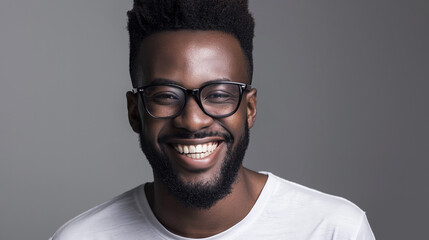 Obraz premium Portrait of the attractive man in glasses. 