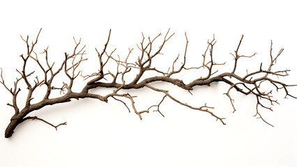 Dry branch isolated on white background. 3d render illustration.