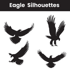 eagle silhouette, fliying bird silhouette
