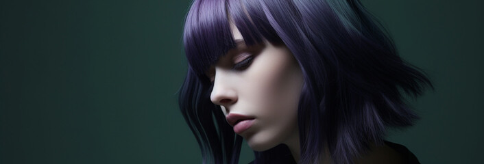 Obraz premium Woman with Purple Hair