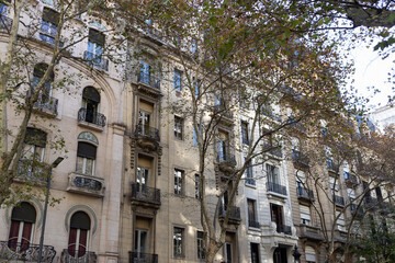 Beautiful Historic Buildings along Avenida de Mayo in Buenos Aires