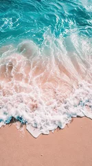 Foto op Plexiglas Coral Coastline: A Warm Coral Background with Sandy Beaches and Gentle Waves, Inviting Relaxation © Lila Patel