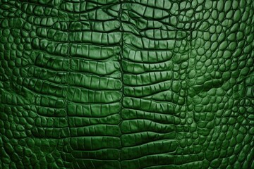 Green crocodile skin texture, closeup view