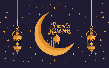 Obraz na płótnie Canvas Handcrafted Harmony: Ramadan Kareem in Drawn Strokes