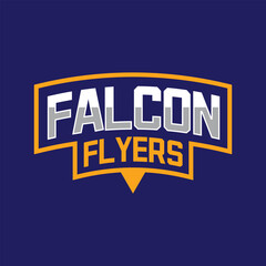 Falcon Flyers  Sports  and esports text logo design, text effect editable premium vector