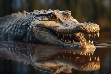 Obraz premium Reflection of a crocodile
