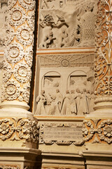 Baroque style details of the interior of the Basilica of Santa Croce  Lecce Italy