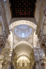 Baroque style details of the interior of the Basilica of Santa Croce  Lecce Italy