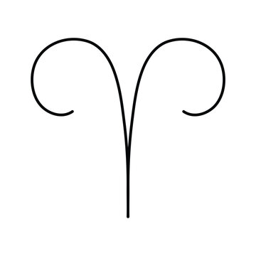 The zodiac sign is Aries. Editable vector icon in a minimalistic style.