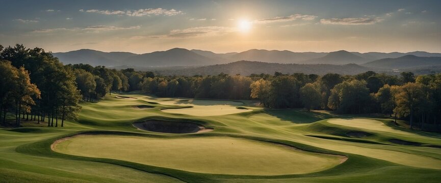 Golf Course On A Bright Sunny Day